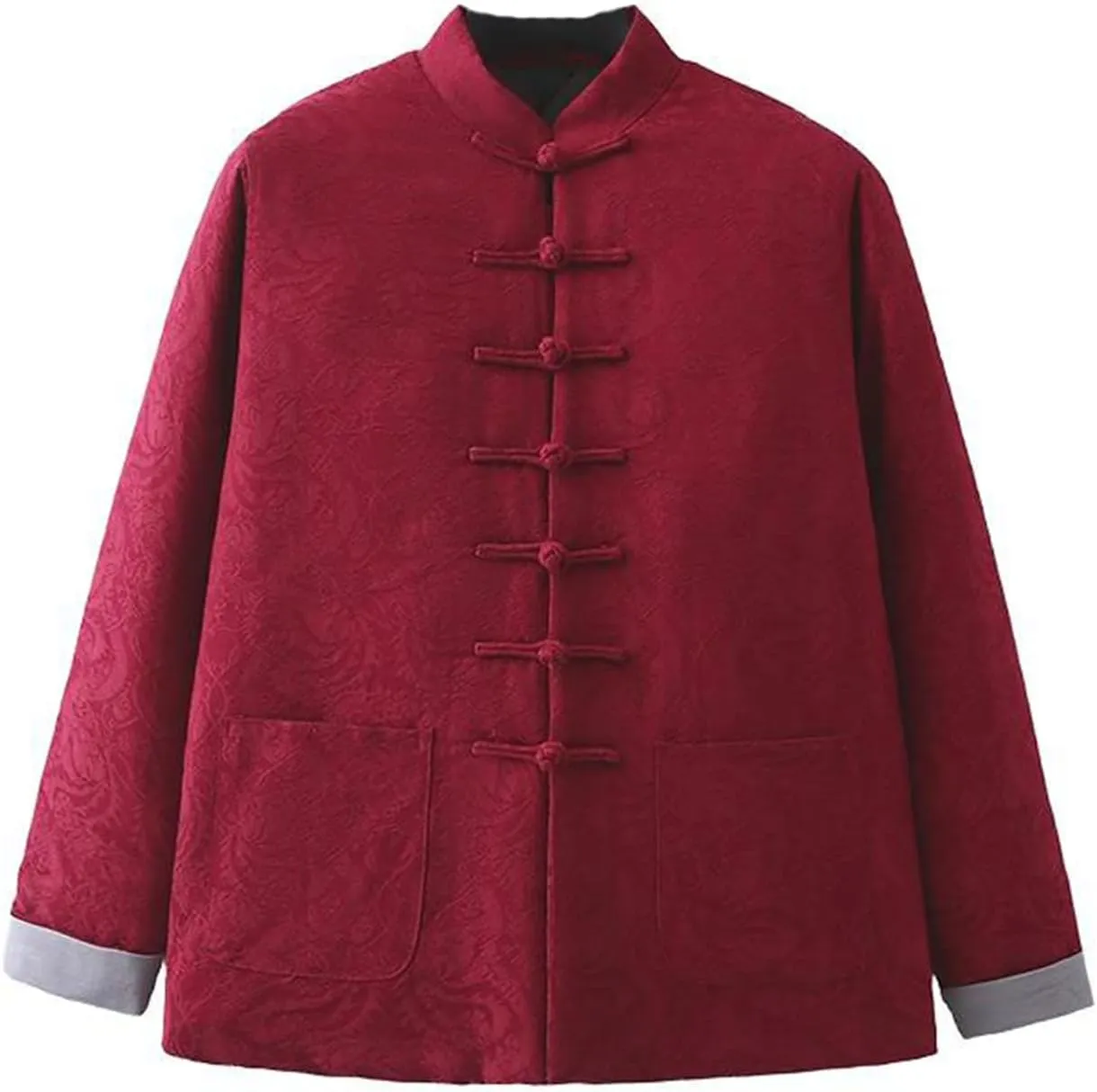 GUOYUXIAO Winter Chinese Style Men's Cotton Jacket, Padded, Thickened, Warm, Cotton Linen Coat