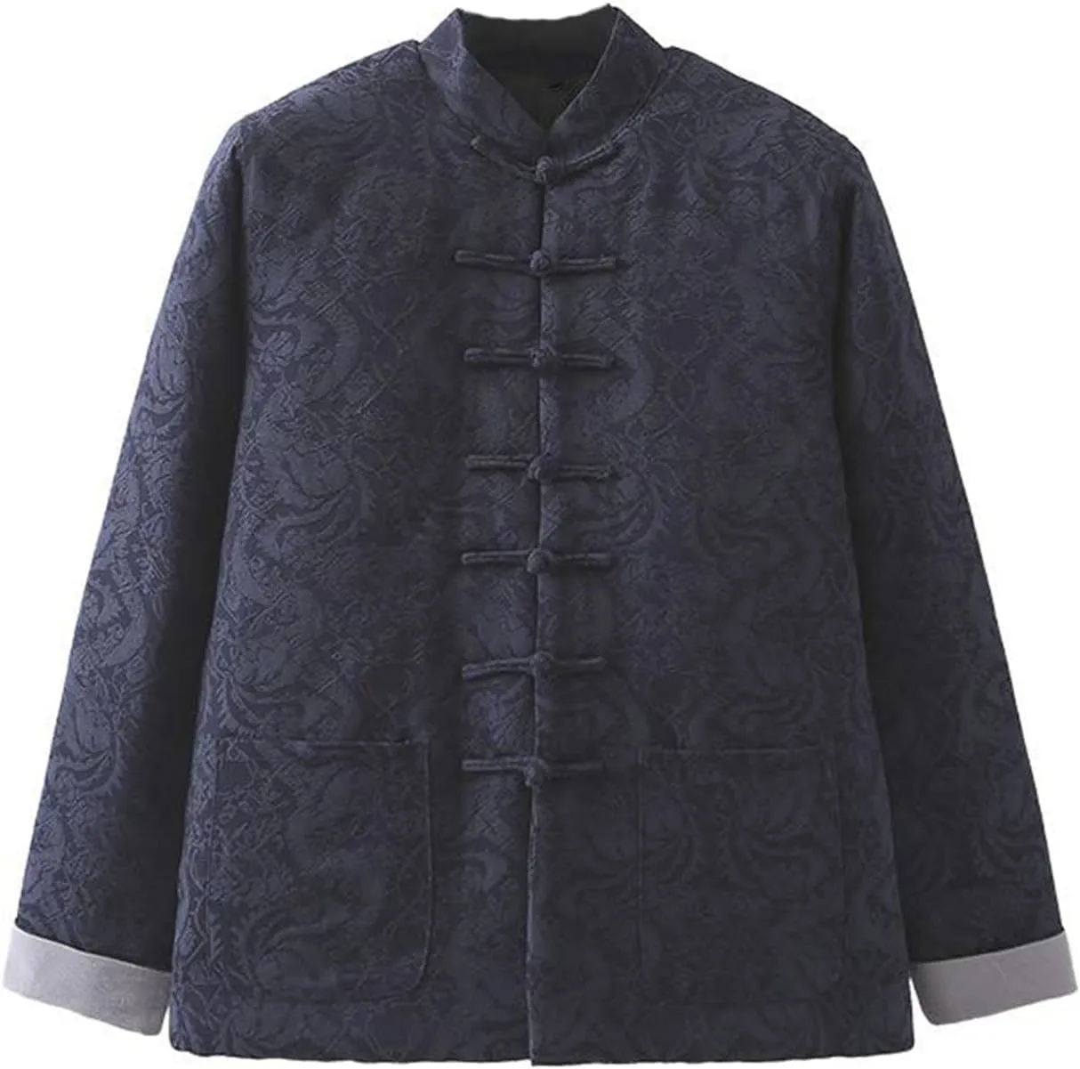 GUOYUXIAO Winter Chinese Style Men's Cotton Jacket, Padded, Thickened, Warm, Cotton Linen Coat