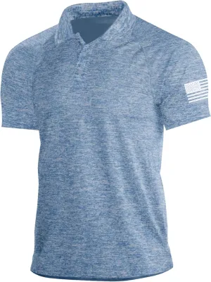H HYFOL Mens Golf Shirt Moisture Wicking Quick-Dry Short Sleeve Casual Patriotic Polo Shirts for Men