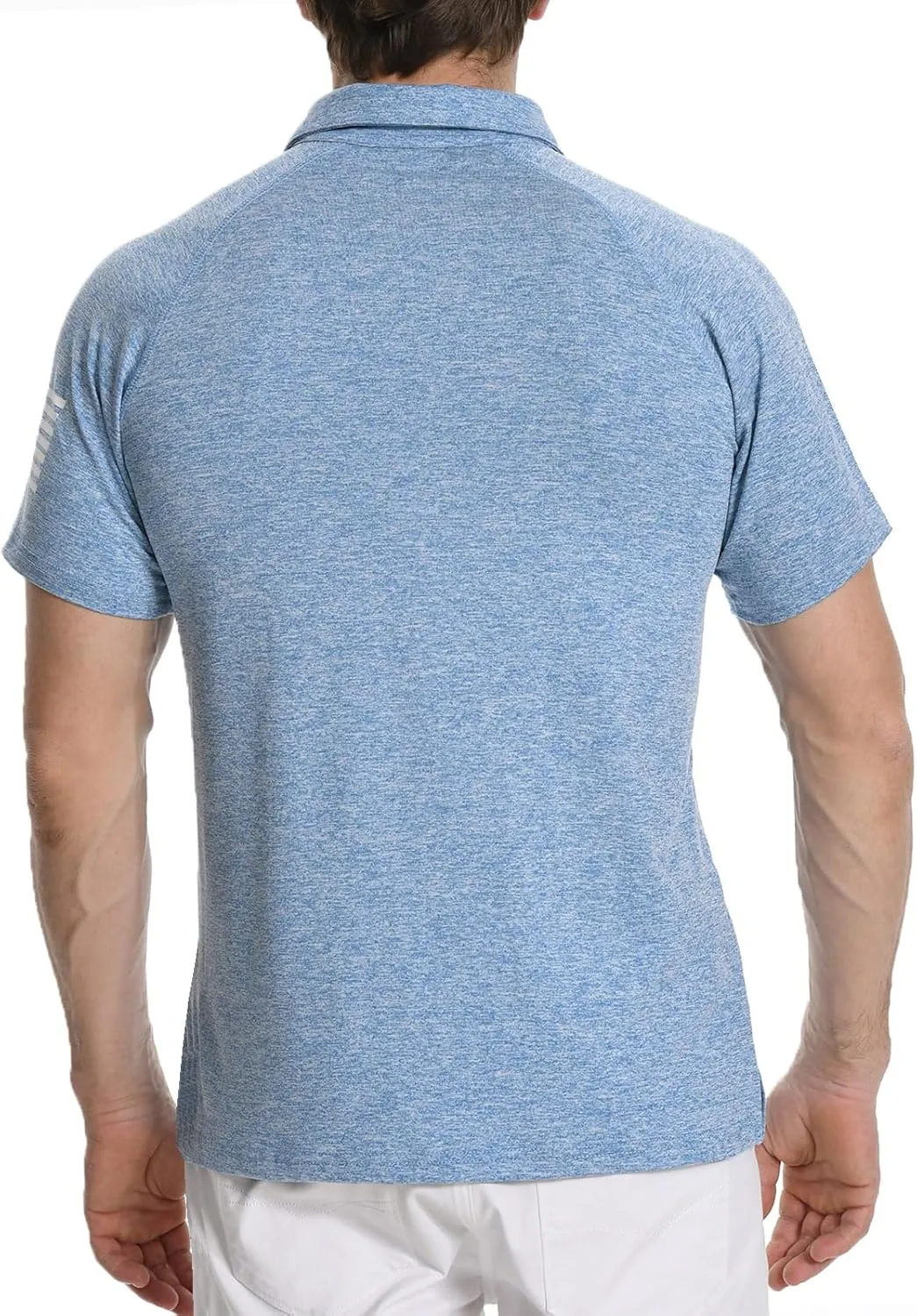 H HYFOL Mens Golf Shirt Moisture Wicking Quick-Dry Short Sleeve Casual Patriotic Polo Shirts for Men
