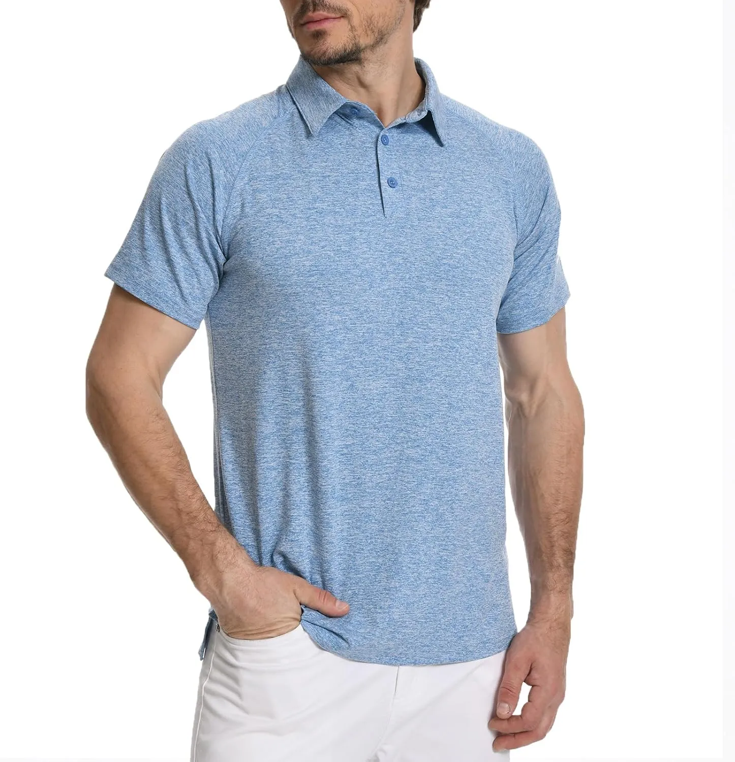 H HYFOL Mens Golf Shirt Moisture Wicking Quick-Dry Short Sleeve Casual Patriotic Polo Shirts for Men