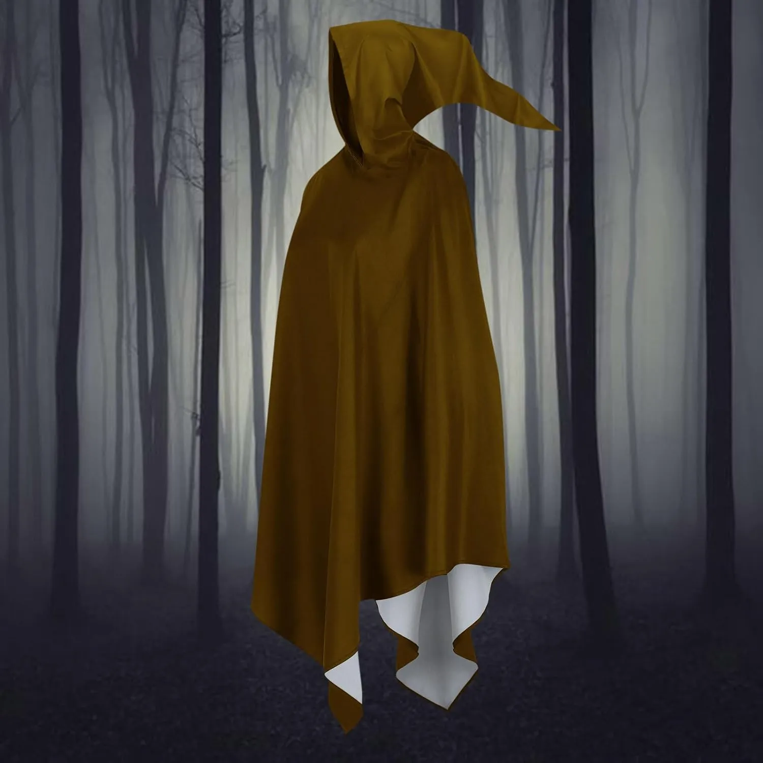 Halloween Cape for Adult Children Y2K Irregular Sickle Design Hooded Cape Short Lightweight Flowy Hem Cloak
