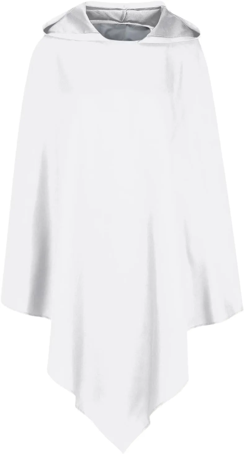 Halloween Cape for Adult Children Y2K Irregular Sickle Design Hooded Cape Short Lightweight Flowy Hem Cloak
