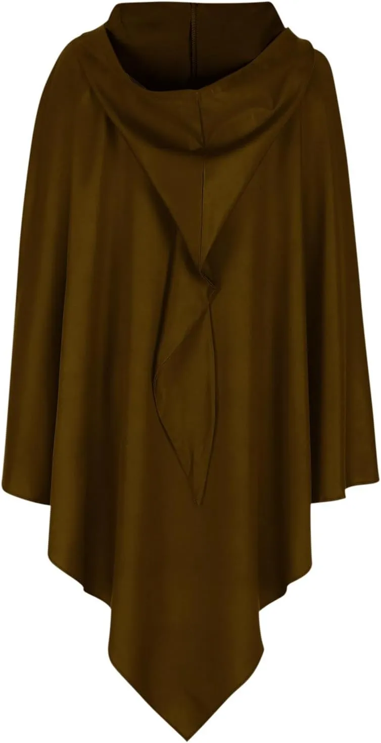 Halloween Cape for Adult Children Y2K Irregular Sickle Design Hooded Cape Short Lightweight Flowy Hem Cloak