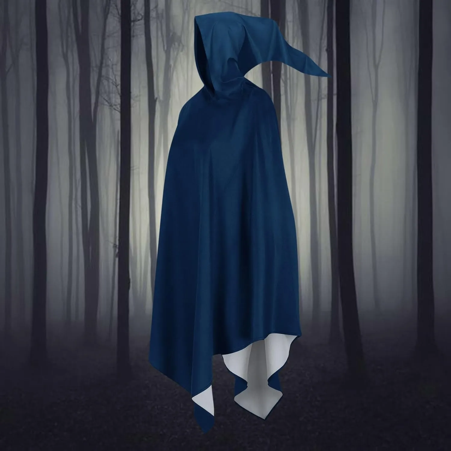 Halloween Cape for Adult Children Y2K Irregular Sickle Design Hooded Cape Short Lightweight Flowy Hem Cloak