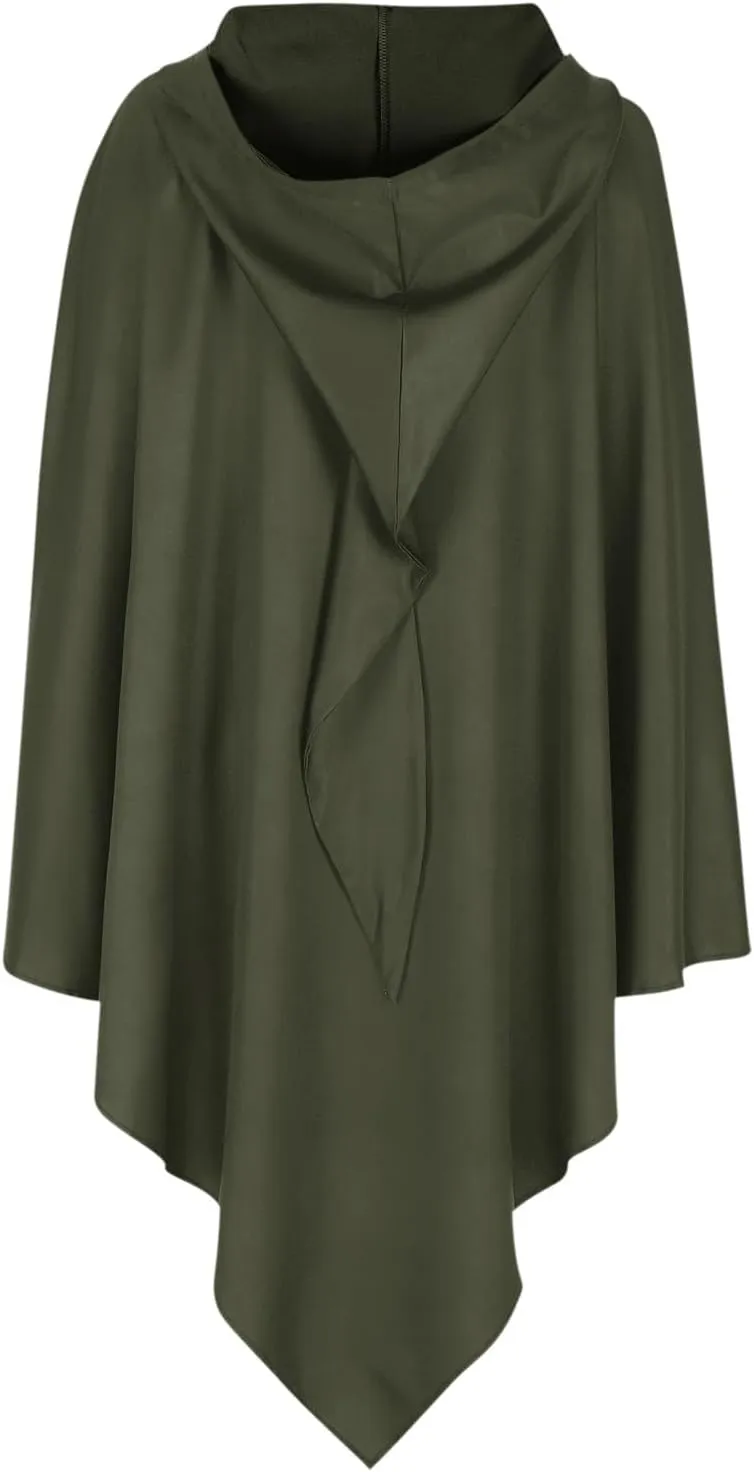 Halloween Cape for Adult Children Y2K Irregular Sickle Design Hooded Cape Short Lightweight Flowy Hem Cloak
