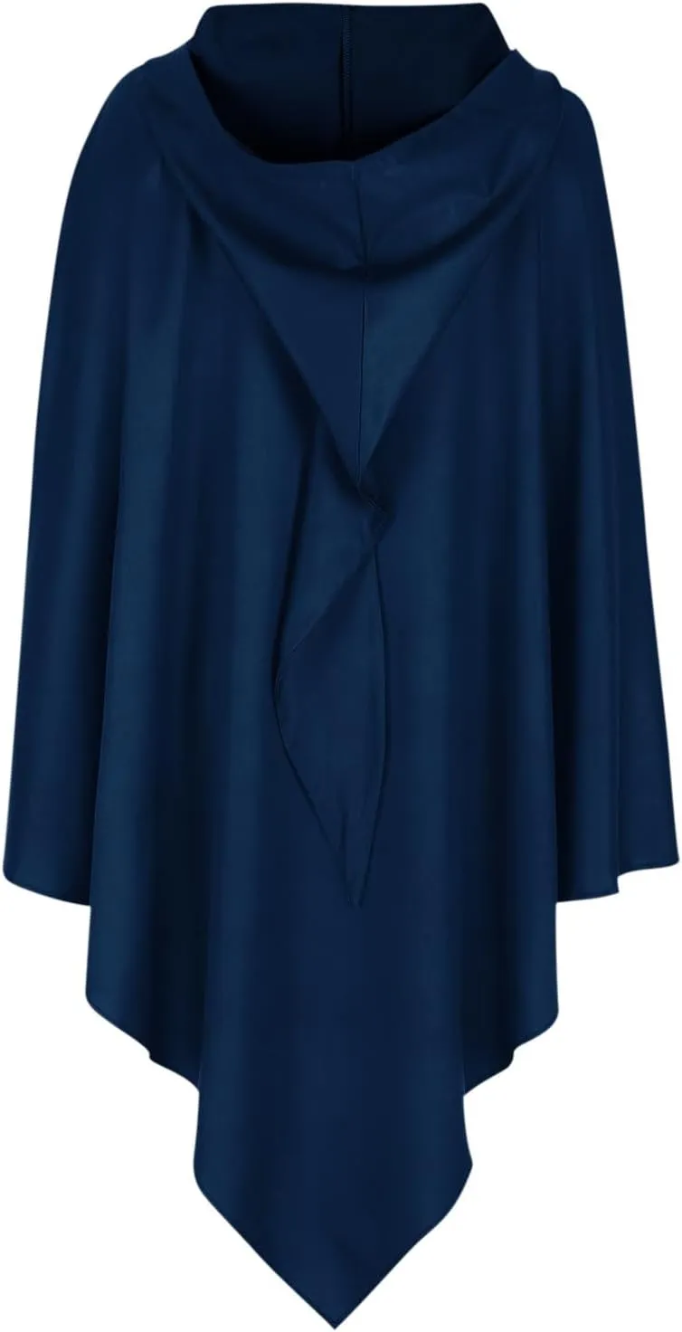 Halloween Cape for Adult Children Y2K Irregular Sickle Design Hooded Cape Short Lightweight Flowy Hem Cloak