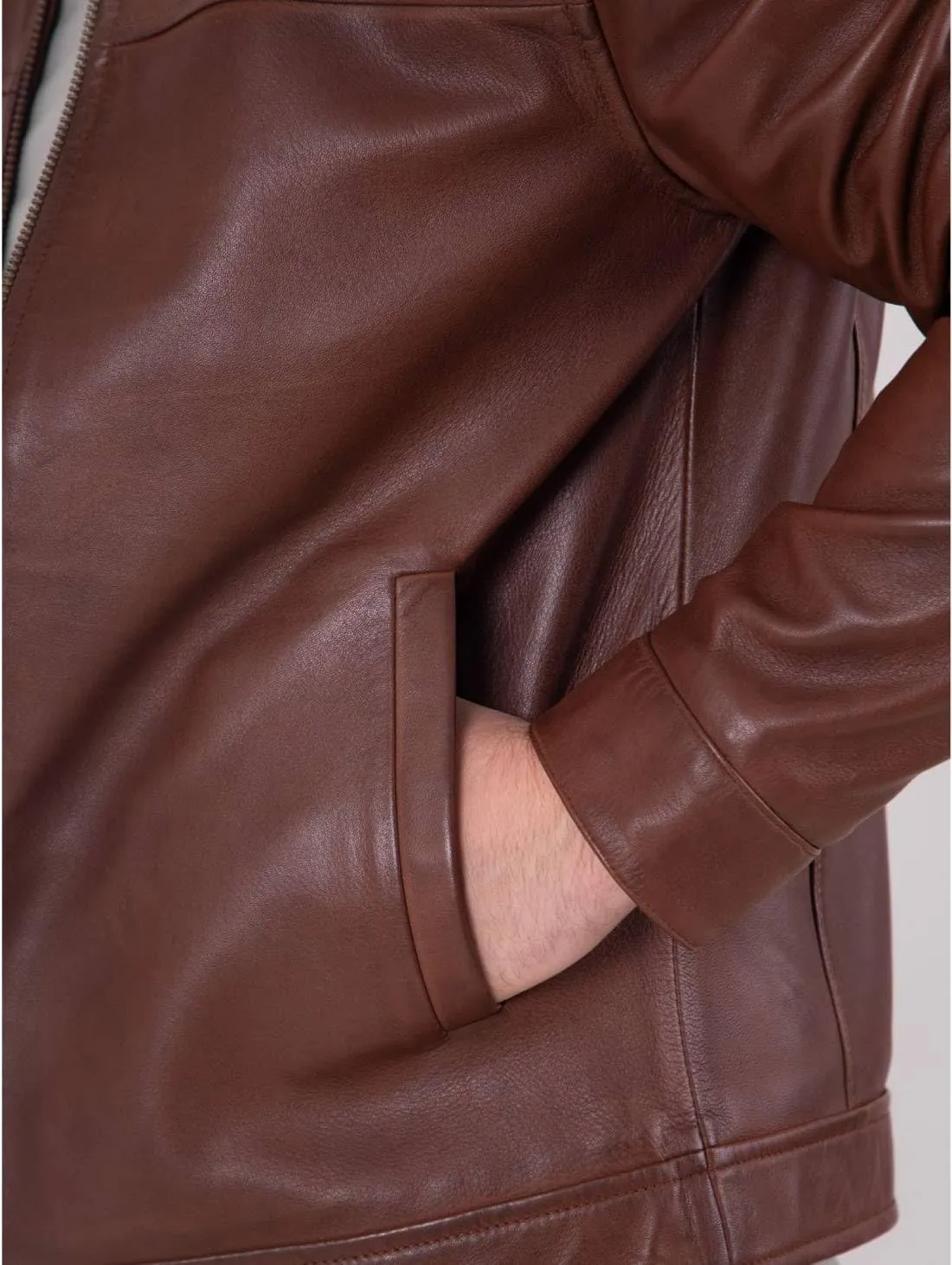 H&D Clothing Polo Collar Premium Leather Jacket Men Old School Style Everyday Wear Real Lambskin Mens Leather Jacket