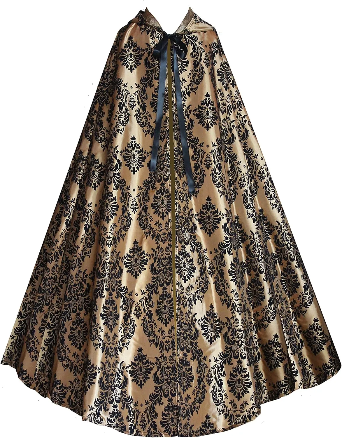 Historical Steampunk Gothic Renaissance Cape Cloak (Black Gold)