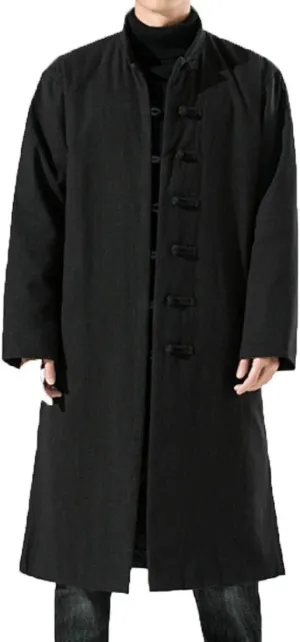 HZCX FASHION Men Traditional Chinese Padded Jacket Frog Button Winter Warm Coat