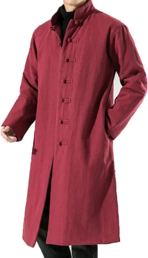 HZCX FASHION Men Traditional Chinese Padded Jacket Frog Button Winter Warm Coat