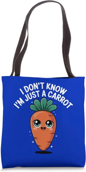I Dont Know Im Just a Carrot Kawaii Veggie Bunny Food Tote Bag