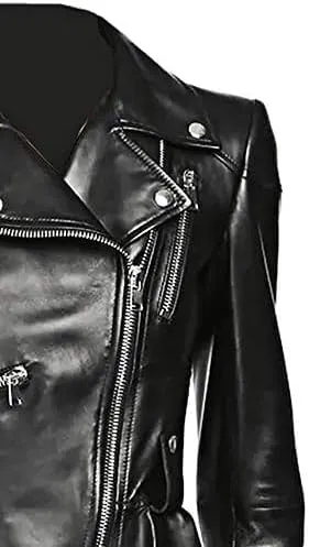Iconic Medusa Fashionable Designer Peplum Genuine Leather Jacket Women Missy Plus Size