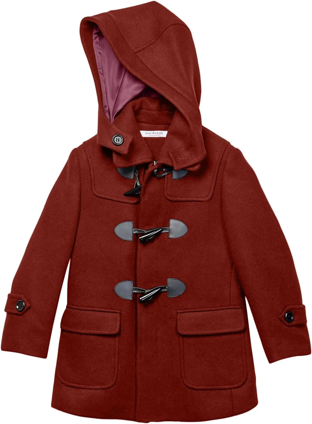 Isaac Mizrahi Boy's 2-20 Solid Wool Toggle Coat with Removable Hood - Colors