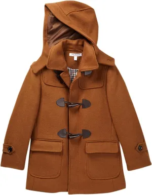 Isaac Mizrahi Boy's 2-20 Solid Wool Toggle Coat with Removable Hood - Colors