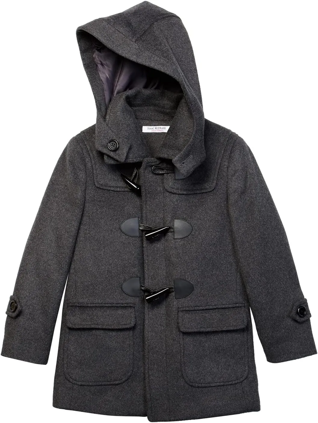 Isaac Mizrahi Boy's 2-20 Solid Wool Toggle Coat with Removable Hood - Colors