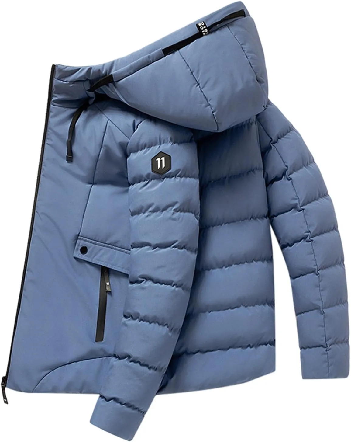 Jackets For Men Winter Fashion Warm Thick Cotton Padded Clothes Casual Slim Zipper Hooded Coat Outerwear Big And