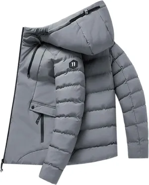 Jackets For Men Winter Fashion Warm Thick Cotton Padded Clothes Casual Slim Zipper Hooded Coat Outerwear Big And
