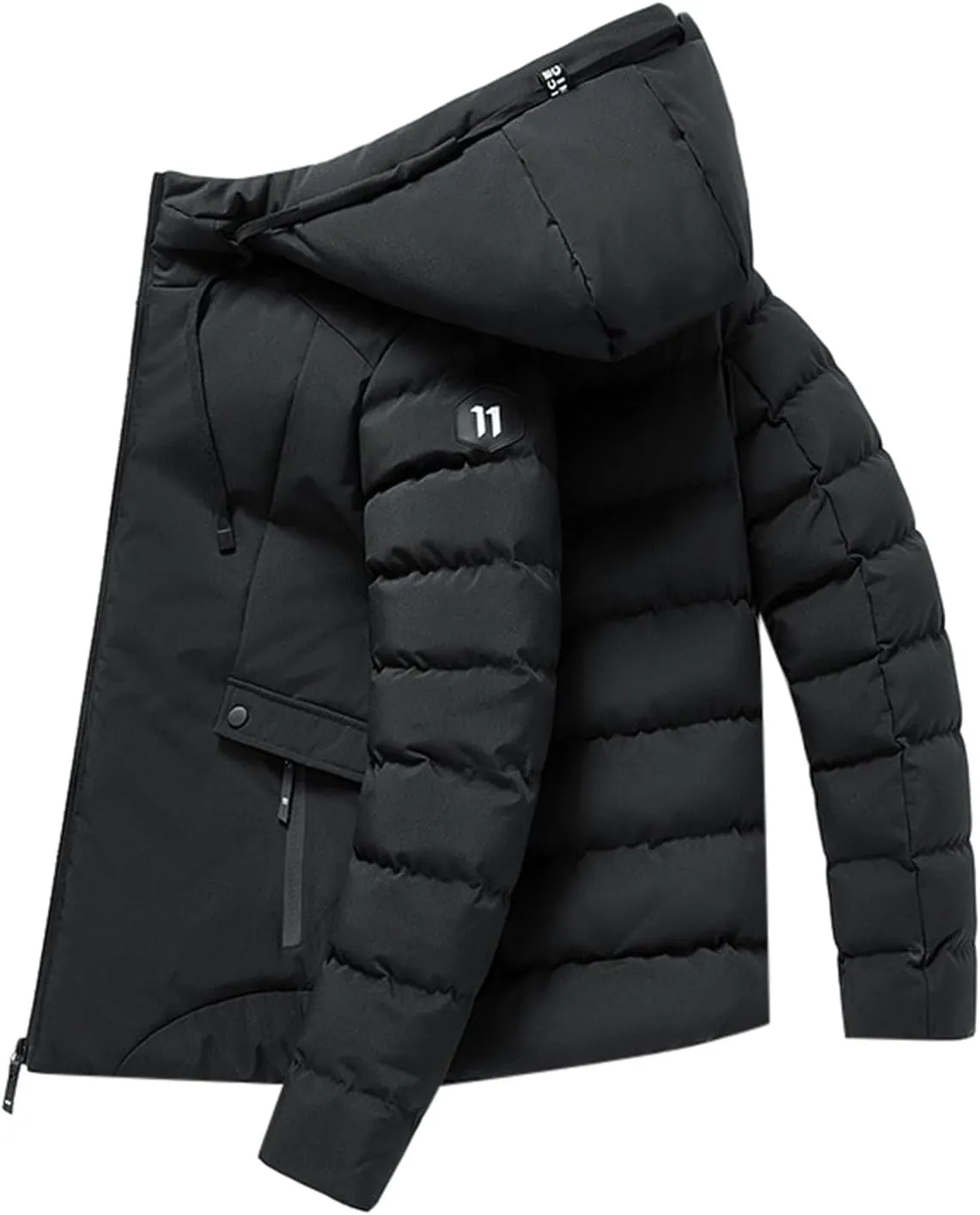 Jackets For Men Winter Fashion Warm Thick Cotton Padded Clothes Casual Slim Zipper Hooded Coat Outerwear Big And