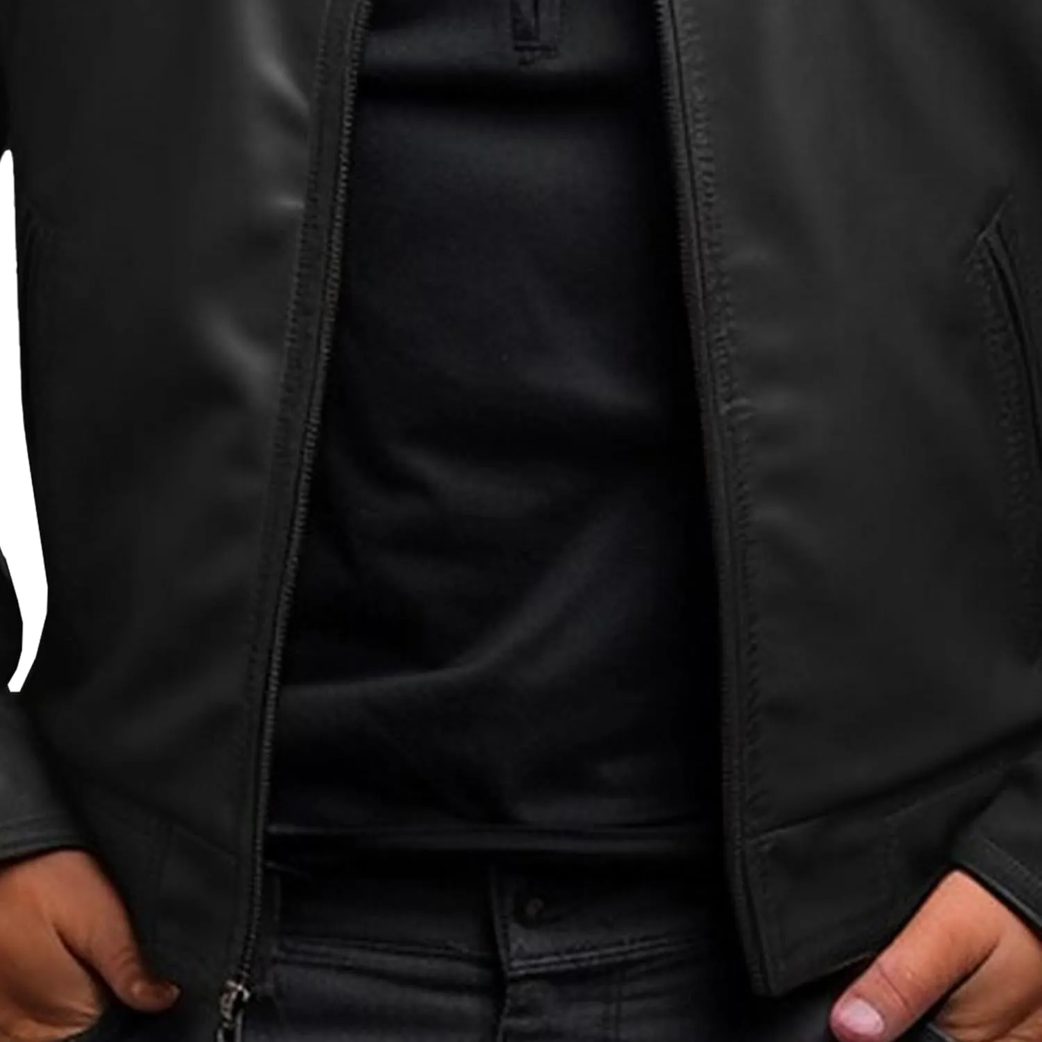 JEKE-DG Men's Classic Slim Fit Motorcycle Coat Faux Leather Casual Bomber Coat Jacket Full Zip-Up Solid Spring Fall Coats