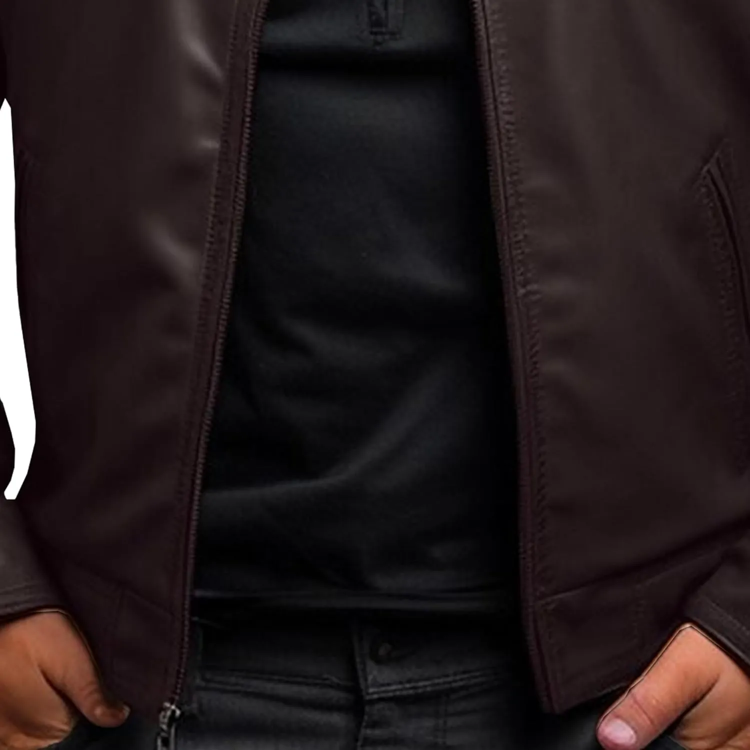 JEKE-DG Men's Classic Slim Fit Motorcycle Coat Faux Leather Casual Bomber Coat Jacket Full Zip-Up Solid Spring Fall Coats