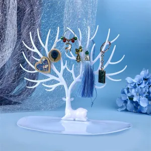 Jewelry Display Stand Tray Tree Storage Racks Black White Red Deer Earrings Necklace Ring Jewelry Organizer Holder Make Up Decor