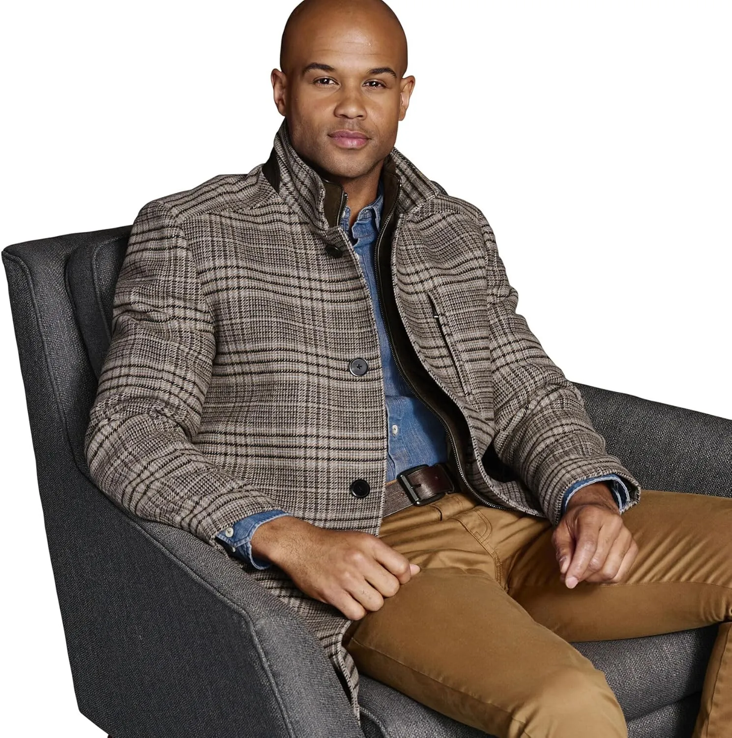 Johnston & Murphy Upton Car Coat for Men  Winter Jackets for Men, Timeless Mens Plaid Coat