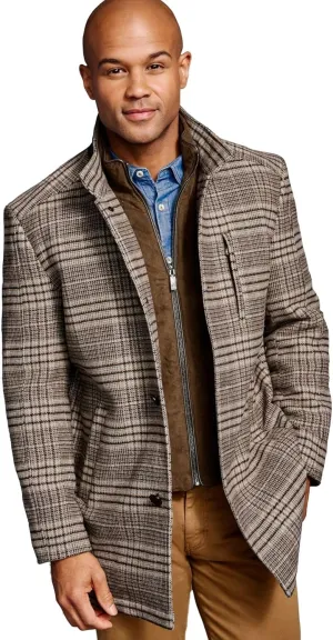 Johnston & Murphy Upton Car Coat for Men  Winter Jackets for Men, Timeless Mens Plaid Coat