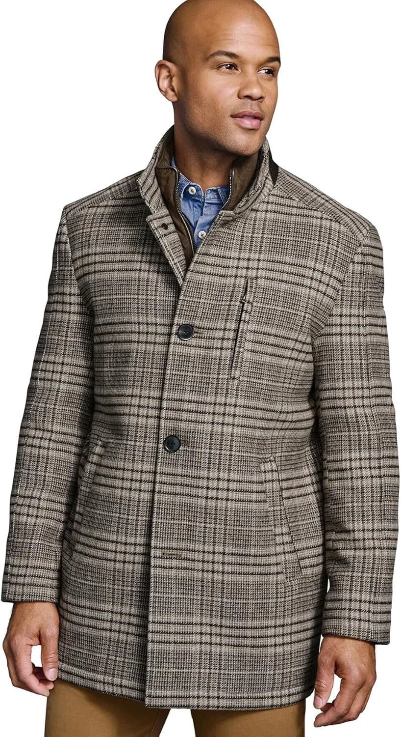 Johnston & Murphy Upton Car Coat for Men  Winter Jackets for Men, Timeless Mens Plaid Coat