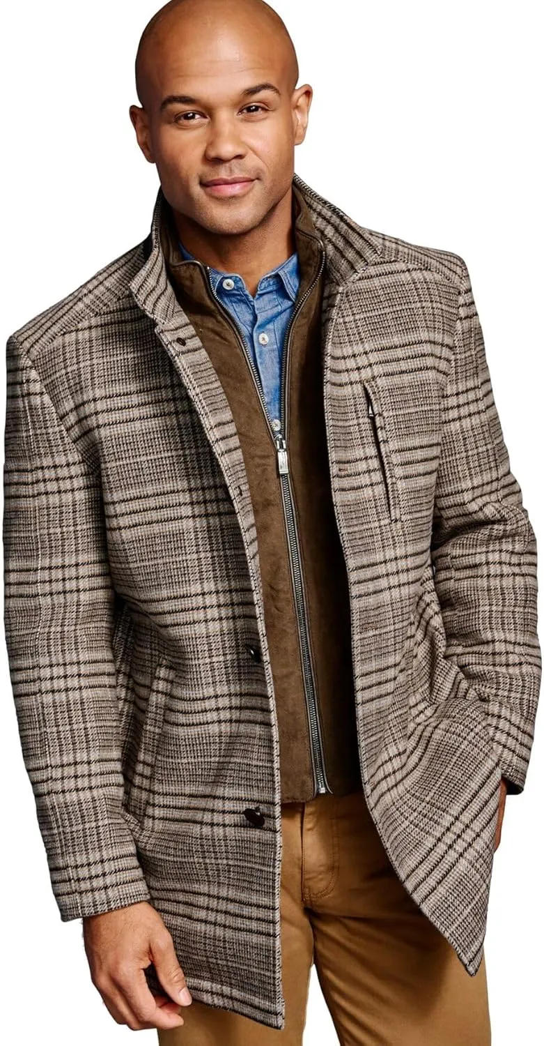 Johnston & Murphy Upton Car Coat for Men  Winter Jackets for Men, Timeless Mens Plaid Coat
