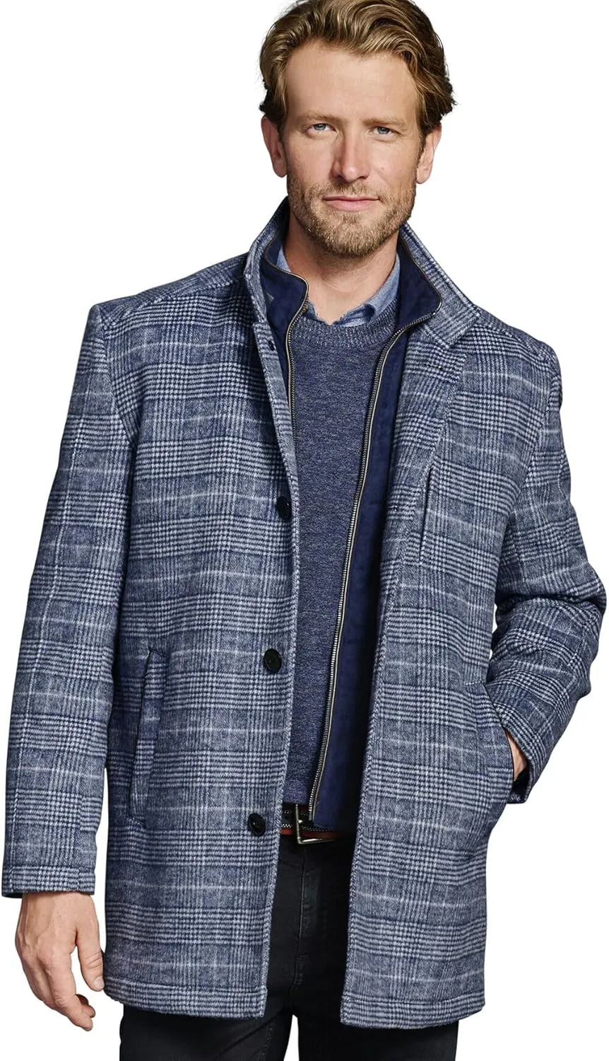 Johnston & Murphy Upton Car Coat for Men  Winter Jackets for Men, Timeless Mens Plaid Coat