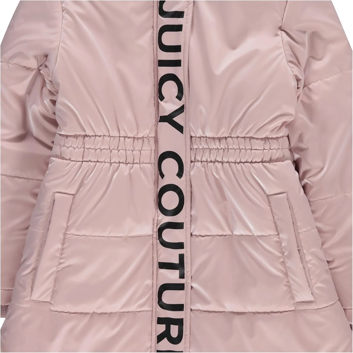 Juicy Couture Girls Coat, Faux Fur Hooded Winter Jacket, Warm Padded Parka Hoodie, Kids Heavyweight Winter Coat