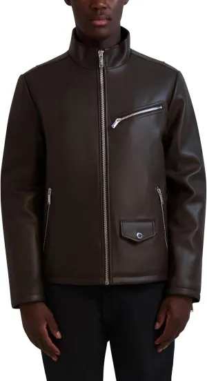 Karl Lagerfeld Paris Men's Faux Leather Biker Jacket