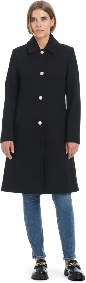 kate spade new york Women's Single Breasted Soft Wool Blend Mid-Length Walker Coat