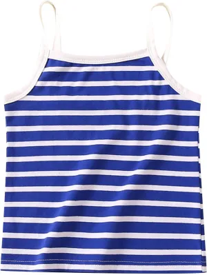 Kids Girls Striped Camisoles Sleeveless Vest Cotton Spaghetti Strap Tank Top Sports Clothing Comfort Clever Girl T Shirt