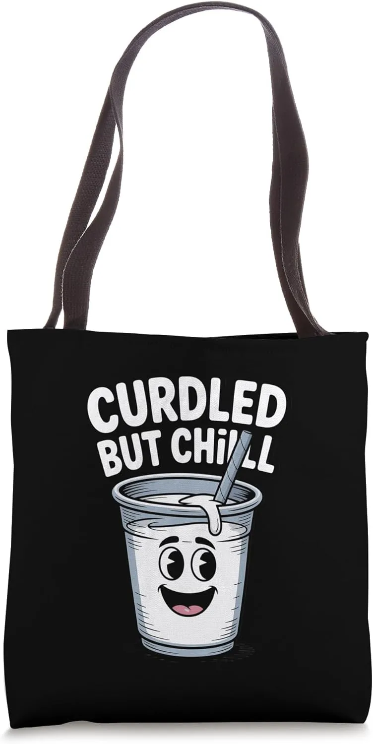Lactose Tolerant Humor Cartoon Milk Grunge Art Tote Bag