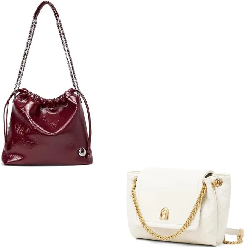 LA'FESTIN Leather Crossbody Hobo Work Travel Purse for Women - Small, Solid Pattern, Top Handle, Adults