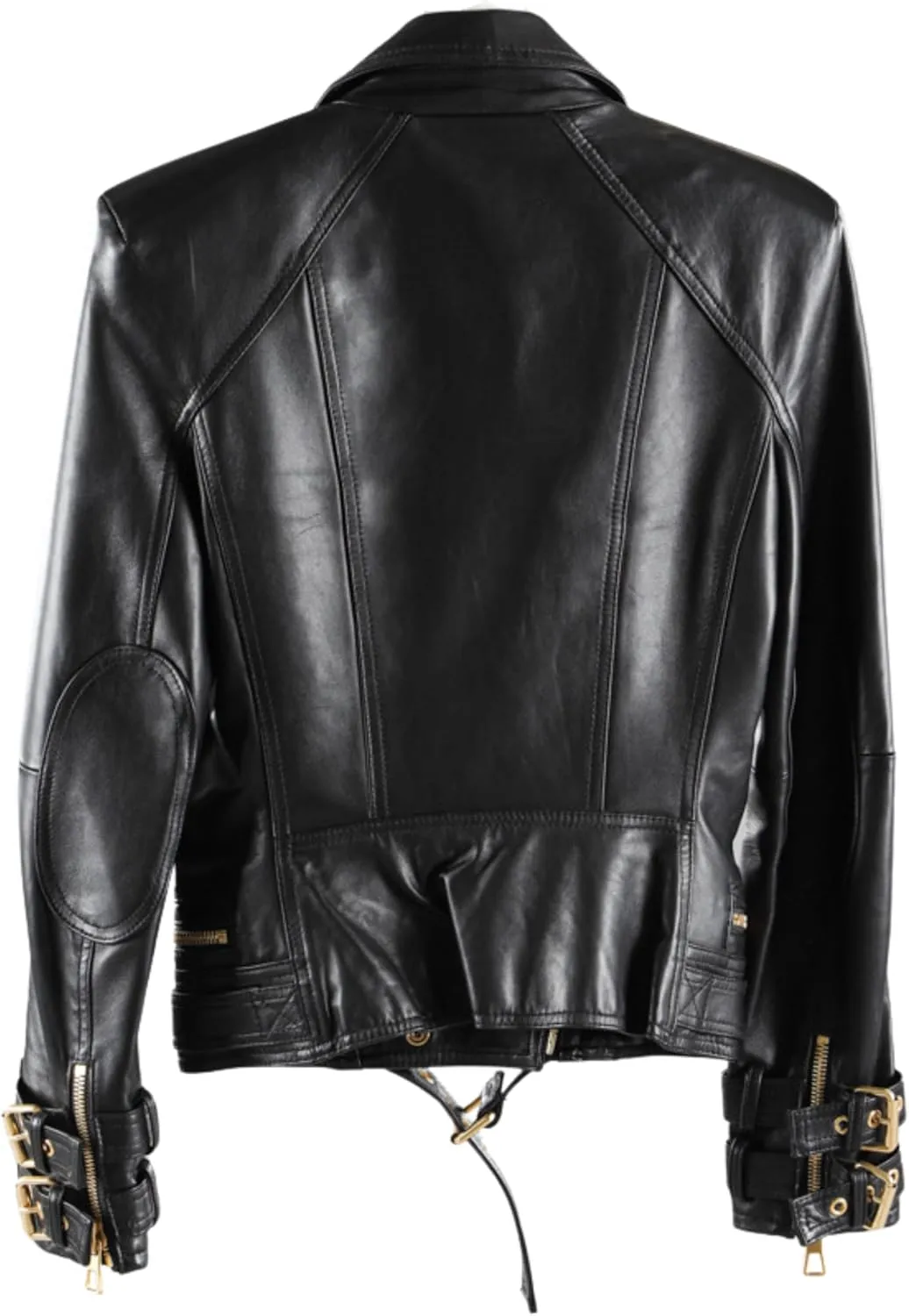 Lambskin Leather Jacket Stylish Black Brando Style Biker Racer Motorcycle Asymmetrical Real Leather Jacket for Women