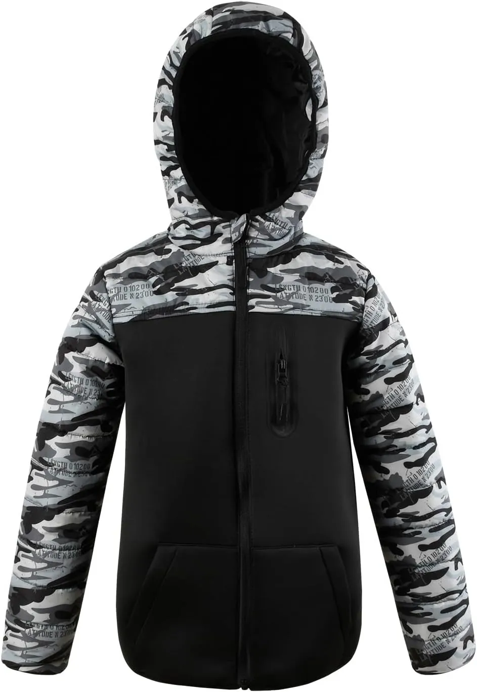 Lansbojun Hooded Puffer Jacket for Boys Lightweight Water-resistant Kids Clothes Winter Coat