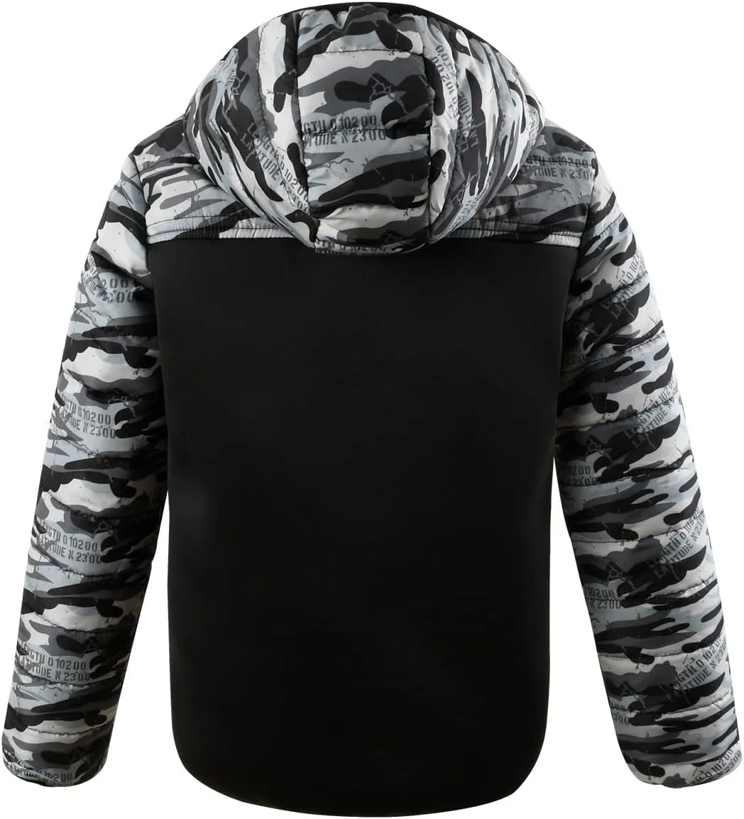 Lansbojun Hooded Puffer Jacket for Boys Lightweight Water-resistant Kids Clothes Winter Coat