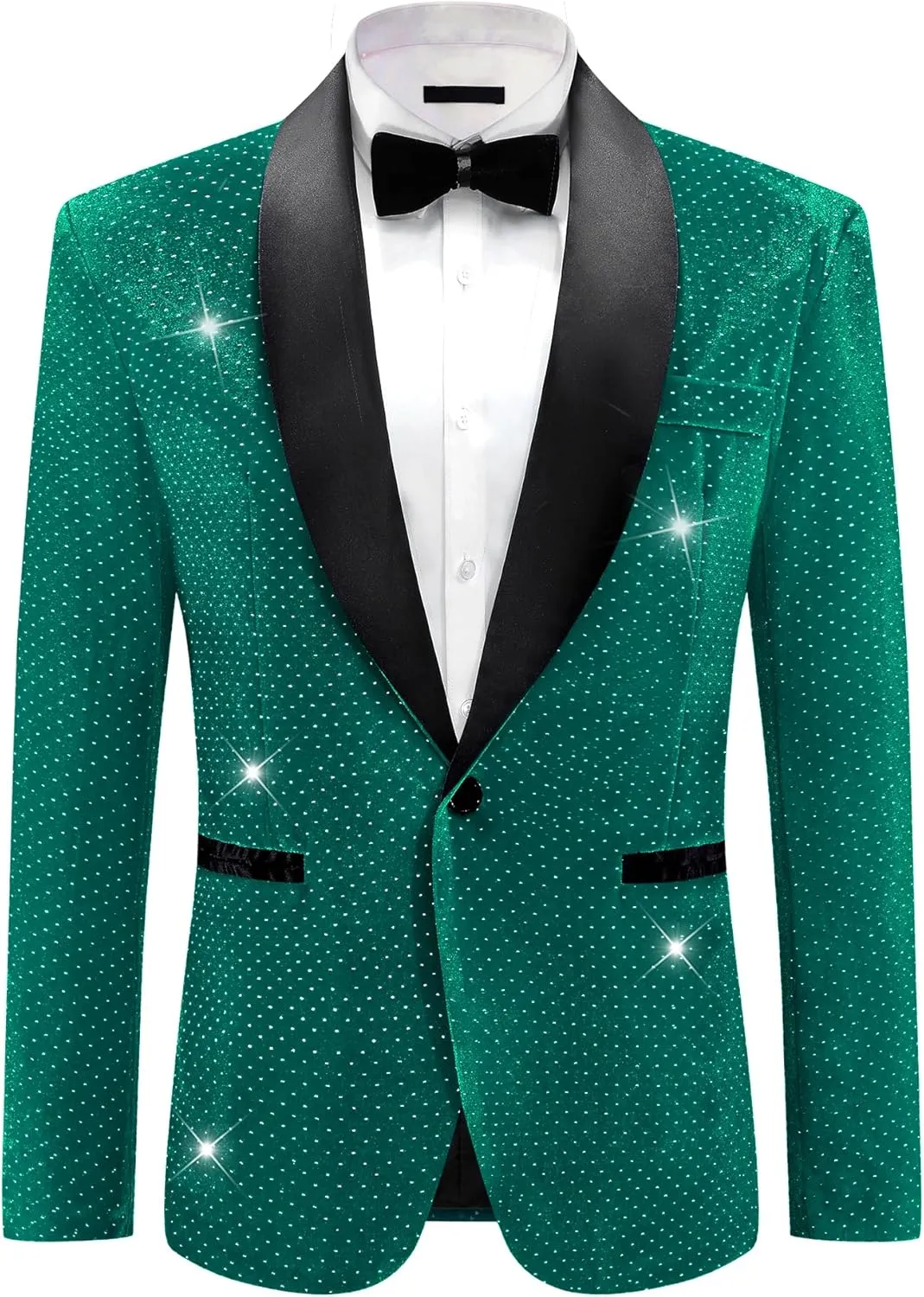 Lars Amadeus Sparkly Blazer for Men's Glitter Diamond Tuxedo Jacket Wedding Rhinestone Shiny Sports Coat