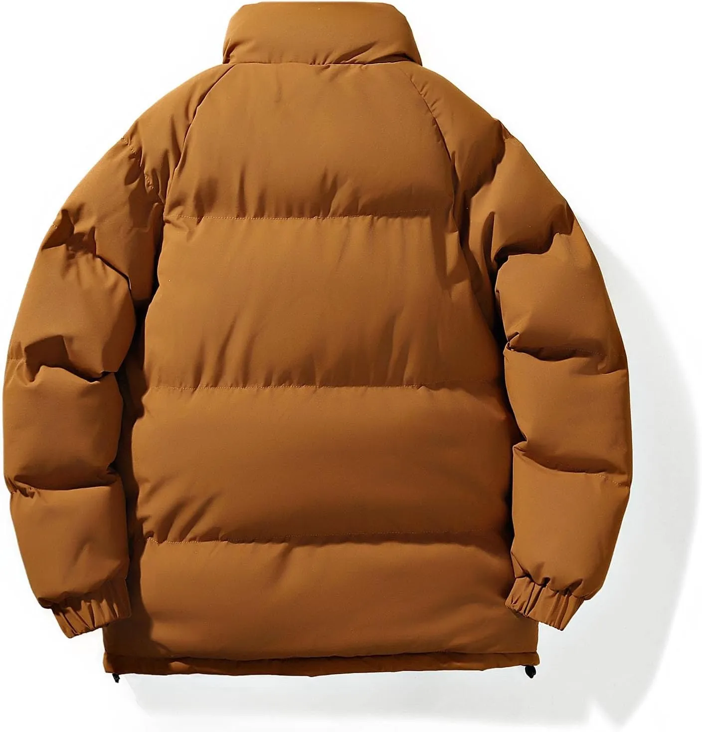 lcziwo Mens Oversized Winter Puffer Jacket Double Zipper Stand Collar Warm Quilted Coat Thick Outdoor Cotton-Padded Jacket