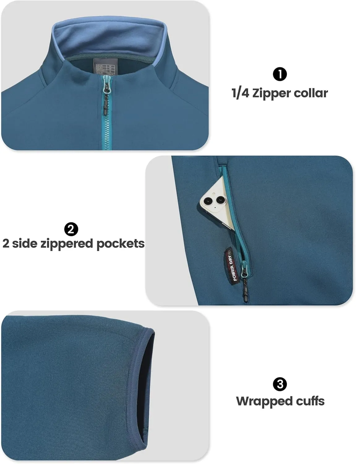 Little Donkey Andy Men's Lightweight Running Warm Jacket Full Zip Fleece Lined Windproof Jacket for Outdoor Casual