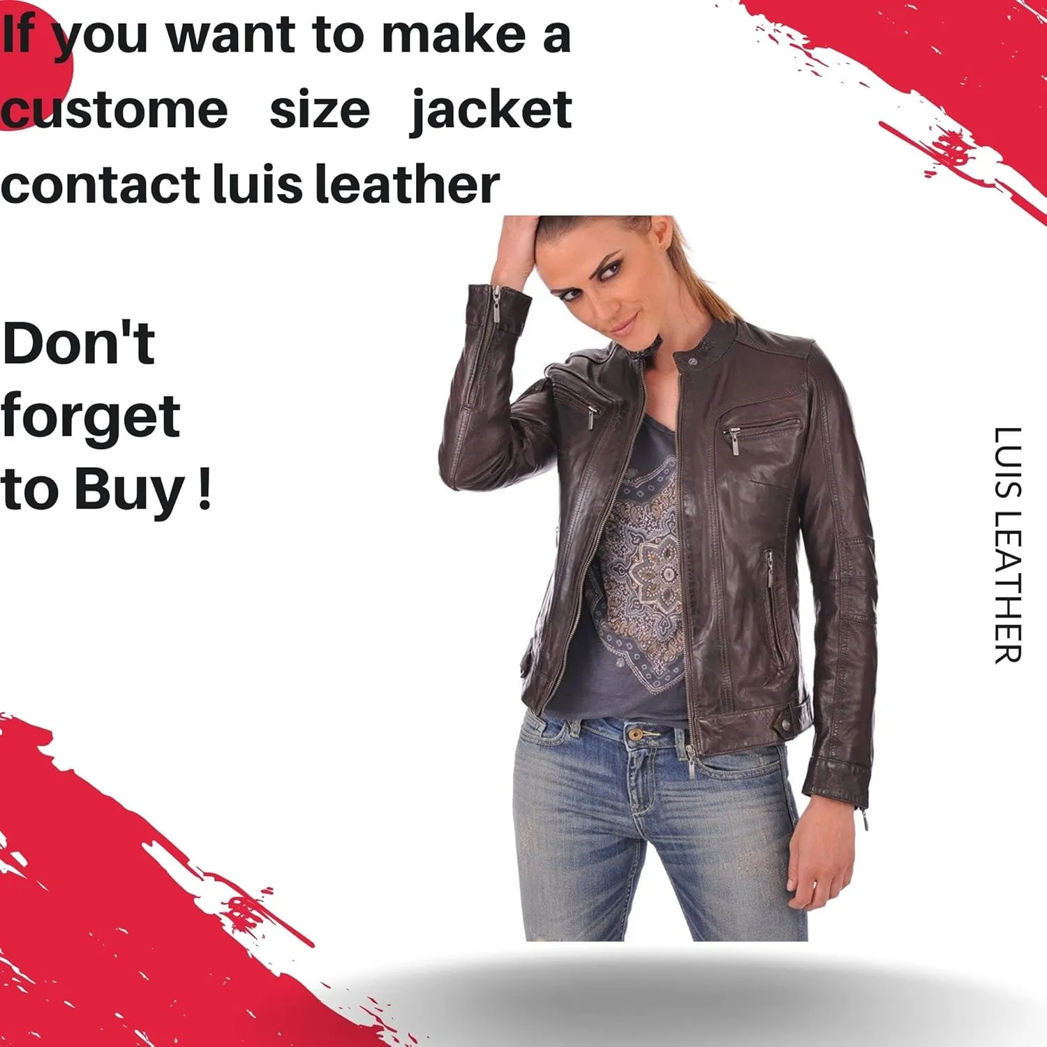 Luis Women Lambskin Leather Jacket Stylish Motorcycle Bomber & Biker Jacket for Women