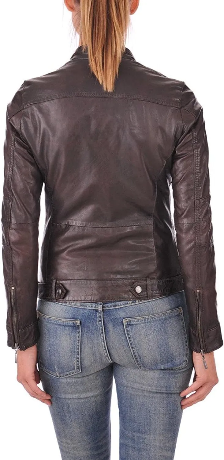 Luis Women Lambskin Leather Jacket Stylish Motorcycle Bomber & Biker Jacket for Women