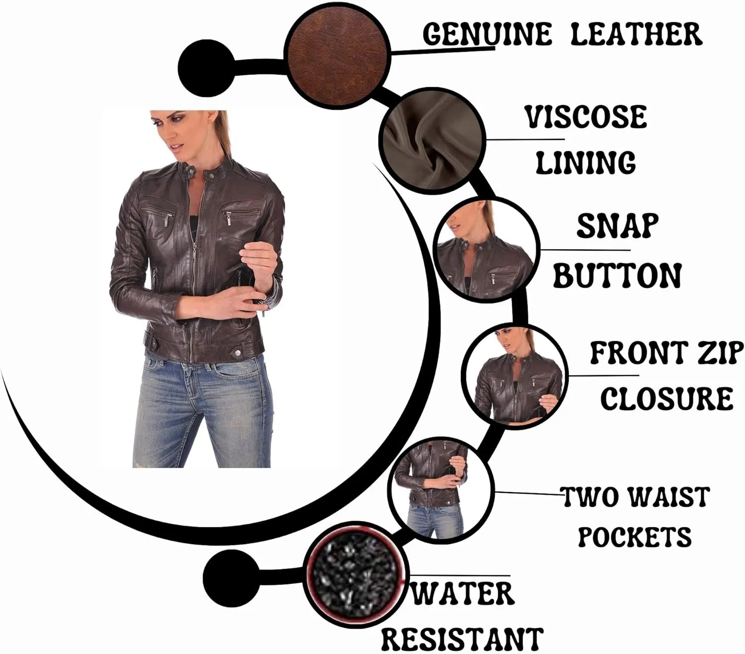 Luis Women Lambskin Leather Jacket Stylish Motorcycle Bomber & Biker Jacket for Women
