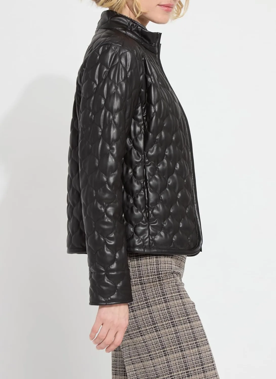 Lyss Brooklyn Vegan Leather Jacket  Faux Leather Jacket for Women, Lightweight & Unlined Womens Quilted Jacket