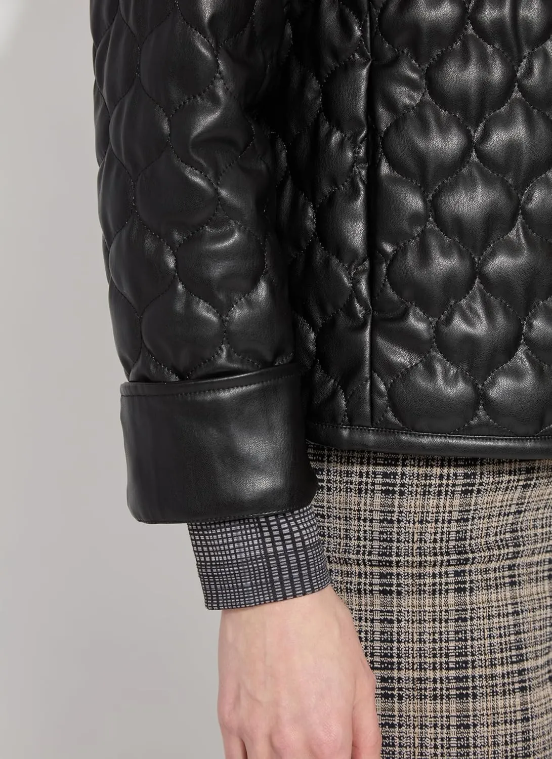 Lyss Brooklyn Vegan Leather Jacket  Faux Leather Jacket for Women, Lightweight & Unlined Womens Quilted Jacket