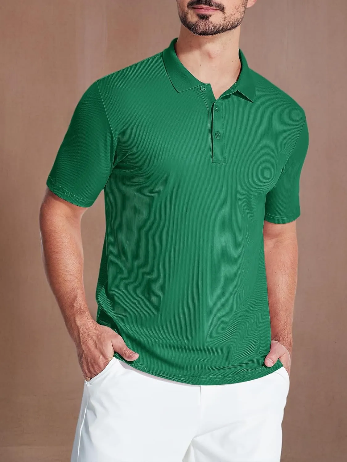 MAGCOMSEN Men's Polo Shirts Short Sleeve Collared Shirt Moisture Wicking Dry Fit Performance Golf Casual Work Shirts