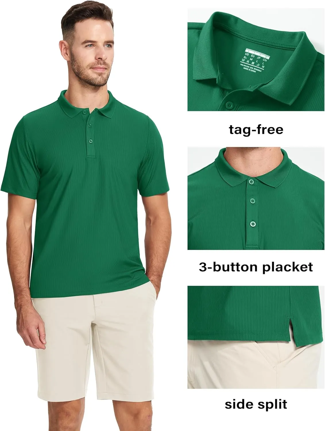 MAGCOMSEN Men's Polo Shirts Short Sleeve Collared Shirt Moisture Wicking Dry Fit Performance Golf Casual Work Shirts